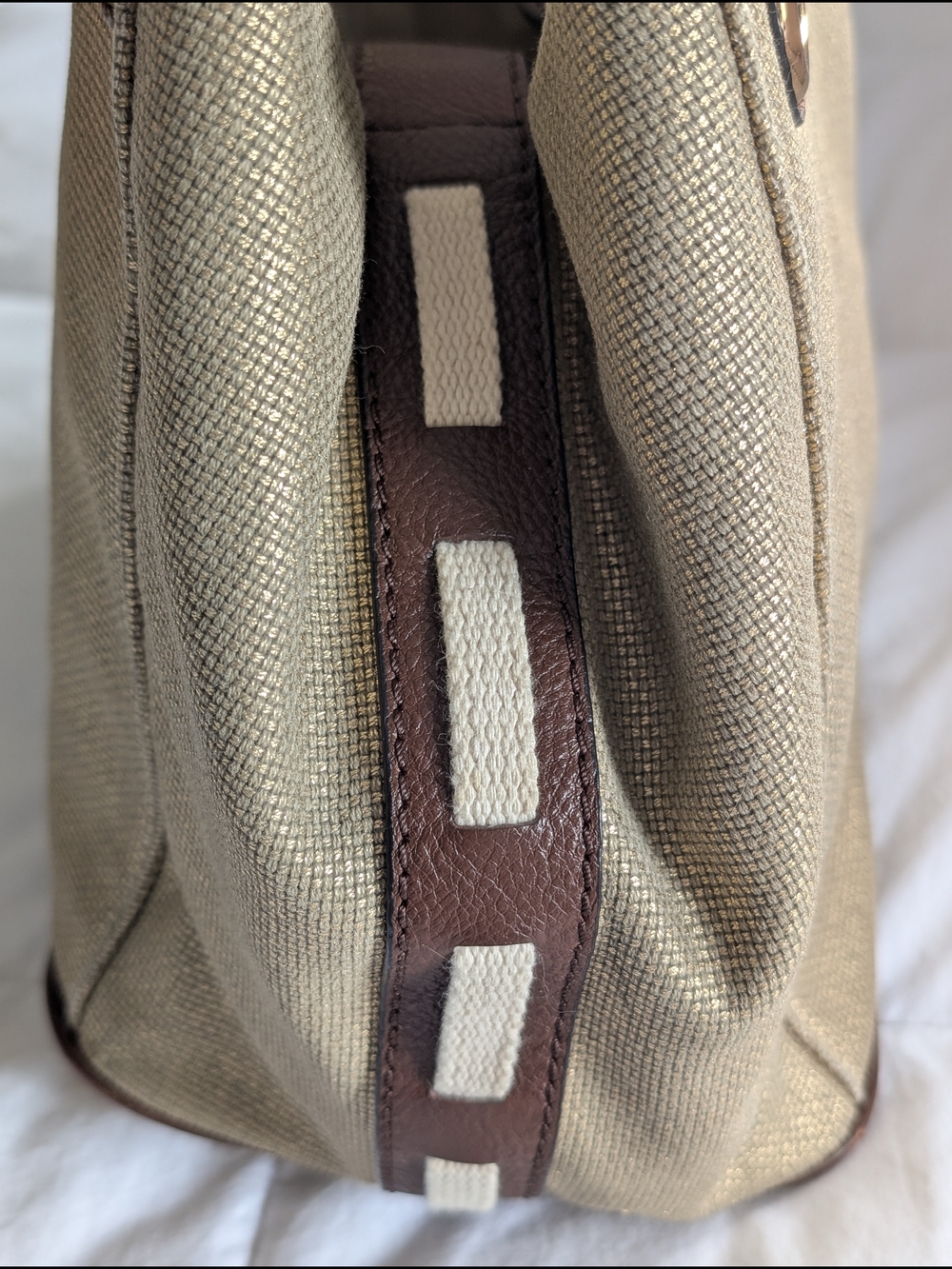 Michael Kors Gold Metallic Tote with Rope Handles - Picture 7 of 14